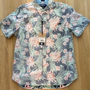 Chubbies Men's Tropical Floral Shirt - Gray and Pink